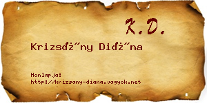 Krizsány Diána névjegykártya