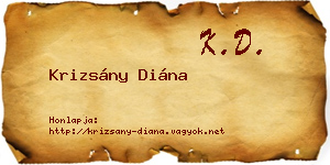 Krizsány Diána névjegykártya