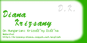 diana krizsany business card